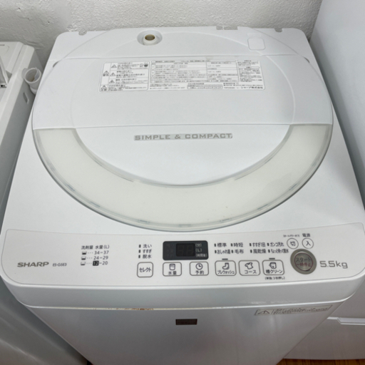 送料・設置込み　洗濯機　5.5kg SHARP 2016年
