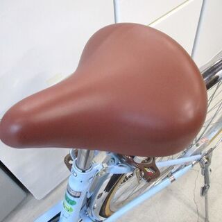 シティサイクル 26インチ 6段変速 鍵付き オートライト ブルー系