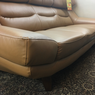 S167 3Pソファ 3人掛けソファ ベージュ 合皮 幅205cm