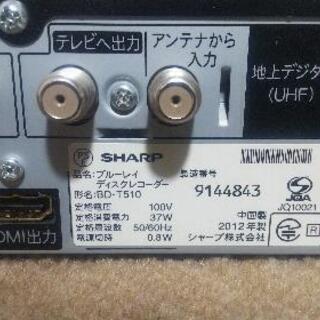 シャープBDレコーダー BD-T510 トリプルチューナー 外付けHDD増設可能タイプの画像
