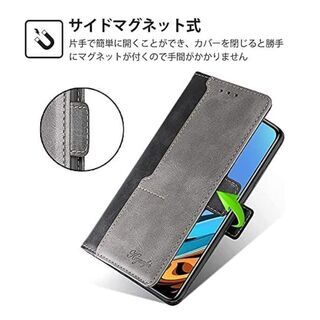 【新品・未使用】For Sony Xperia 1 III ケース 手帳型ケース AnnhanT SOG03 SO-51B スマホケース 手帳型カバー 横置き機能 ストラップホール付き カードポケット付き 高級PU合皮財布型 サイドマグネット スタンド機能 落下防止 耐衝撃 全面保護 Sony Xperia 1 III ケース 手帳型 対応 (ブラック+グレー)の画像