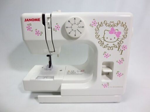 新古品☆JANOME ジャノメ ミシン キティちゃん ハロー・キティ サンリオ モデル525 KT-35 コンパクトミシン ソーイングBOX セット