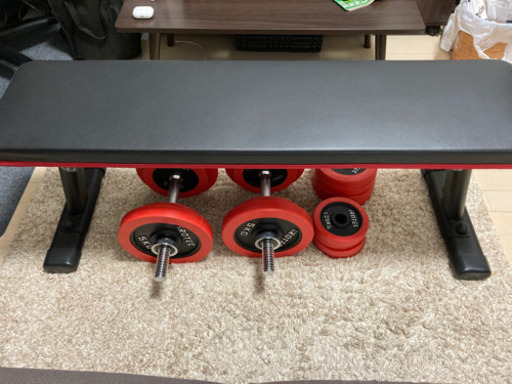 【週末限定セール】ダンベルIROTEC25x2とベンチ【配送要相談】