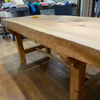 ケヤキ（？）無垢材テーブル