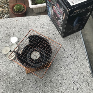 ソロキャンプ‼️１人　バーベキューBBQ‼️銅製あみ　卓上　焼き肉コンロ‼️の画像