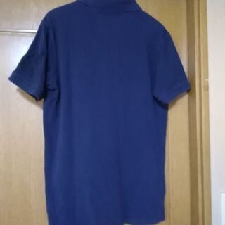 紳士服ポロシャツ (サイズが合えば兼用)ゴルフメーカー？George サイズL　古着　紺色 カノコ布地の画像