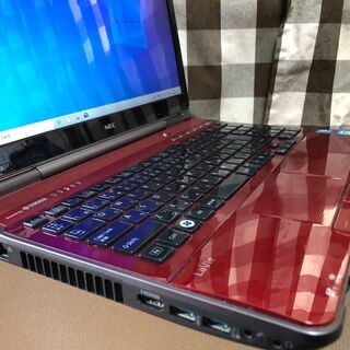 ☆彡美麗品！ＷｅｂカメラUSB接続付き・新品SSD240GB☆超高速ｉ７第二世代/人気ＮＥＣ/Win10 64bit/Office2019付/15.6ｲﾝﾁ/メモリ８ＧＢ/無線/DVD・ＣＤ再生ソフト付・クリスタルレッド　No.2108010の画像
