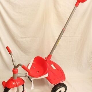 三輪車　美品　手押し付き　折りたたみ式の画像