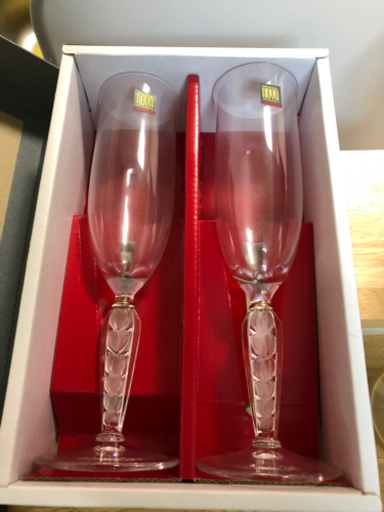 新品　シャンパングラス　ハート　ペア　HOYA
