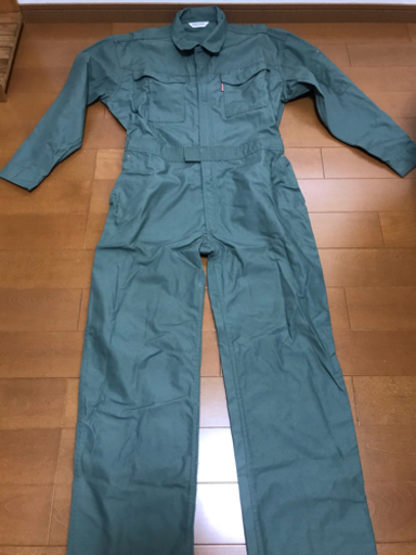 【美品】SUNDISK日の丸繊維　カーキ色ツナギL寸　元値約8千円