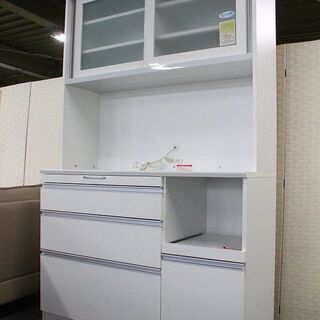 キッチンボード　高橋木工所　ステラ120　WH  キッチンボード 中古家具 店頭引取歓迎 R3790)