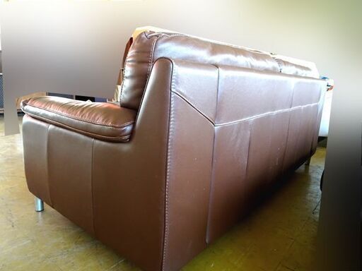 ◆Leather  World/レザーワールド◆本革ソファ 3人 茶色 ブラウン 