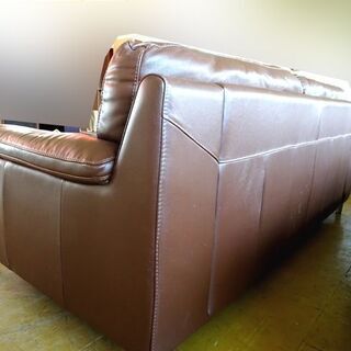 ◇Leather World/レザーワールド◇本革ソファ 3人 茶色 ブラウン