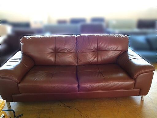 ◆Leather  World/レザーワールド◆本革ソファ 3人 茶色 ブラウン