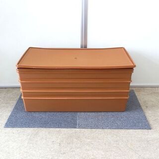 タッパーウェア ロングスーパーケース 4個セット Tupperware セピア