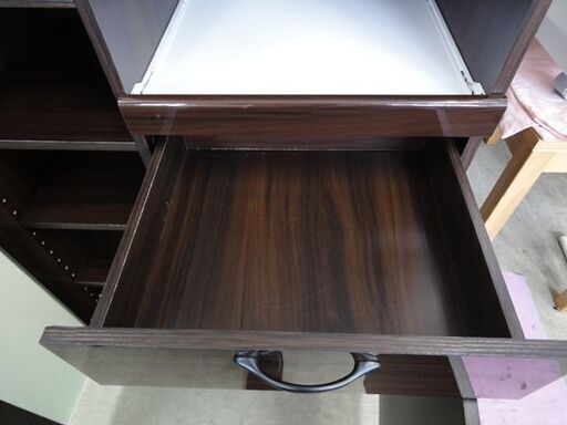 レンジボード 幅75×奥行39.5×高さ118cm キッチン収納 ミドルレンジボード レンジ台 木目調 ブラウン 札幌市 中央区