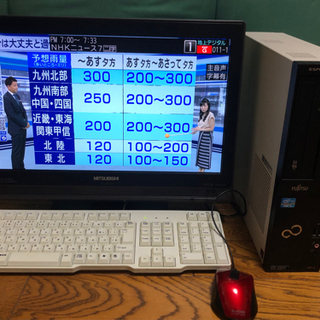 パソコンとテレビ一式の画像