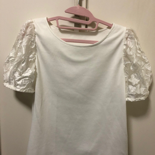 袖レース　白　カットソー