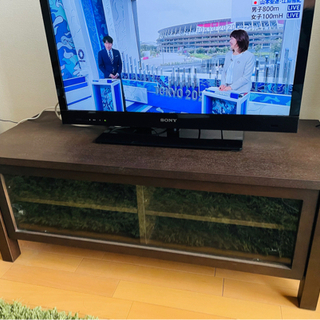 【美品】無印良品 木製AVラック／テレビ台 タモ材・ブラウンの画像