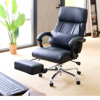 イーサプライ リクライニングチェア ブラック EEX-CH8 フットレスト 可動肘背もたれ約73cmの画像