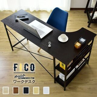 ★未使用★　L字型PCデスク　幅140cm 棚付き