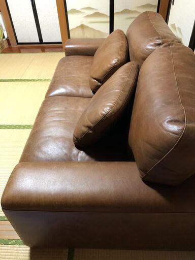 ソファ・心石工芸・本革総張り・国産品（中古品）