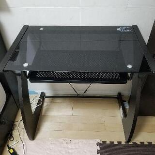 ガラスPCデスク 机　パソコンデスク