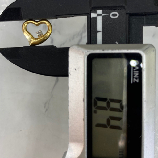 【中古品】K18 ハートトップ（小）0.2g［14］