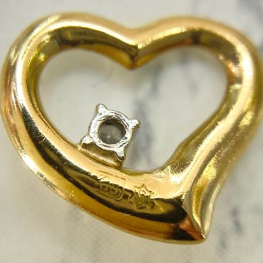 【中古品】K18 ハートトップ（小）0.2g［14］