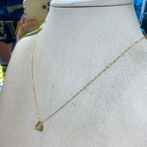 【中古品】K18 ハートトップ（小）0.2g［14］
