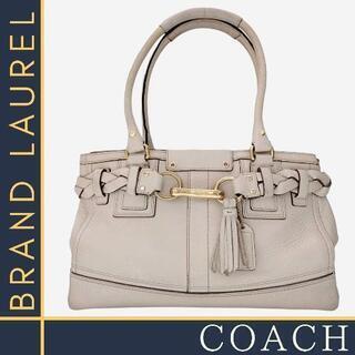 COACH コーチ アイボリー キャリーオール レザー ハンドバ...