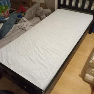 【80×170cm】IKEAキッズベッド マットレス付（水色）