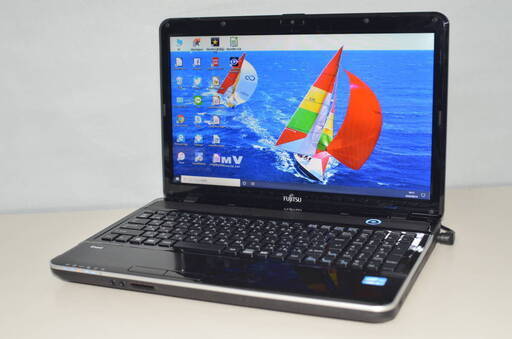 中古ノートパソコン Windows10+office 大容量HDD750GB 富士通 AH35/L 高性能 Core i3 3120M/4GB/無線/WEBカメラ/15.6型/便利なソフト多数