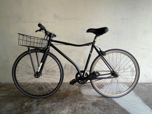 《ピストバイク》フリーギア カゴ付き ブラック