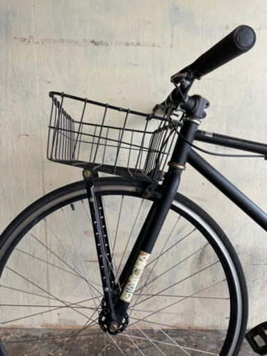 《ピストバイク》フリーギア カゴ付き ブラック