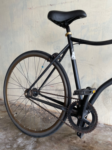 《ピストバイク》フリーギア カゴ付き ブラック