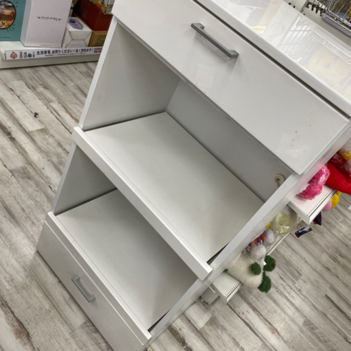 引き出し式 キッチン棚 ホワイト