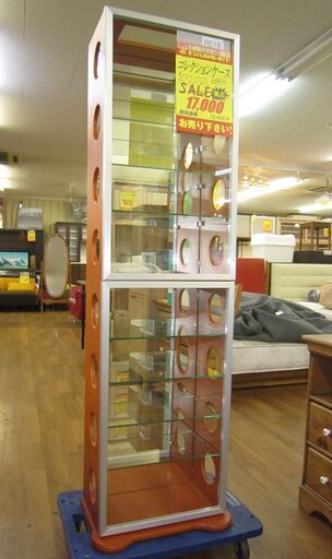 R078 塩川光明堂 コレクションケース、キュリオケース、10段 幅41cm 美品