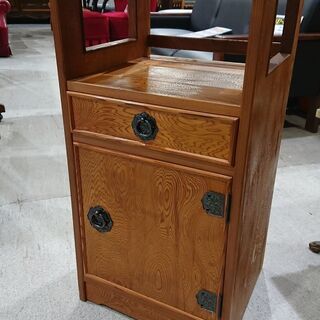 屋久杉　電話台　収納テーブル 引き出し付き　認定シール付き 屋久杉 電話台 収納テーブル 引き出し付き 認定シール付き 千葉県の屋久杉