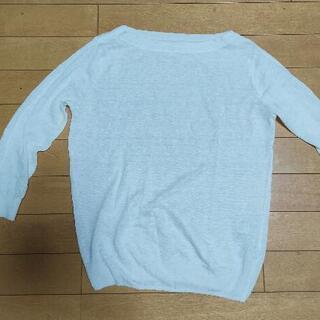 無印良品　シンプルリネン　白ニットセーター