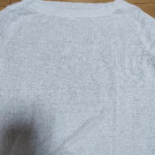無印良品　シンプルリネン　白ニットセーターの画像