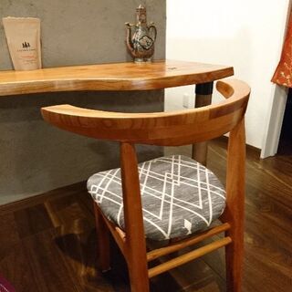 新生活に レトロなお部屋、カウンターにも合う椅子  けやき