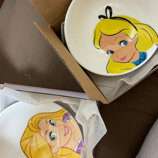 【新品】ディズニー茶碗 ラプンツェル、不思議の国のアリス
