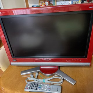 シャープ アクオス SHARP AQUOS LC-20D10 20型液晶テレビ／ 2007年製　リモコン付き 赤 レッドの画像