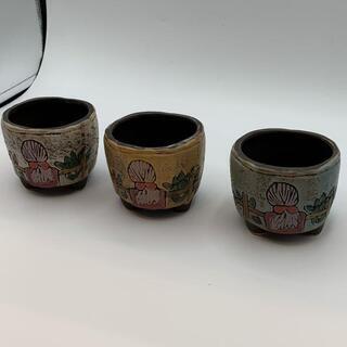 【丸型　女の子】植木鉢 陶器　多肉植物　3個セットの画像