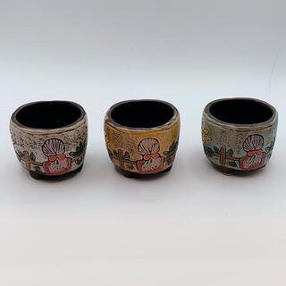 【丸型　女の子】植木鉢 陶器　多肉植物　3個セット