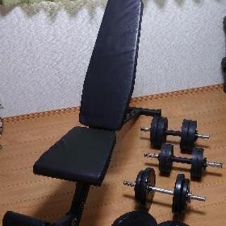 【ベンチとダンベルセットです!!】