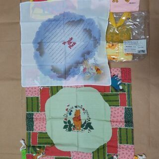✩プーさんハンカチ.フェイスタオル.ランチョンマット.巾着袋