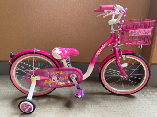 子供用補助輪付き自転車 16インチ 防犯登録済 ミニーマウス
