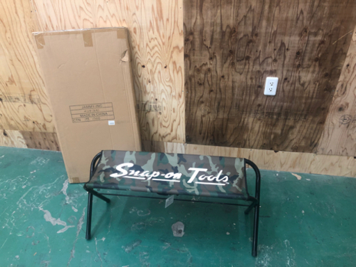 未使用 snap-on カモフラ ロング ベンチ アウトドア チェア